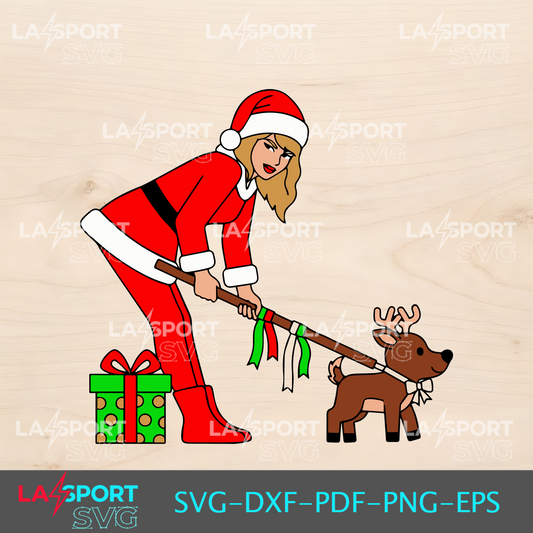 Grumpy Santa with Reindeer SVG - Cricut Ready Digital Download