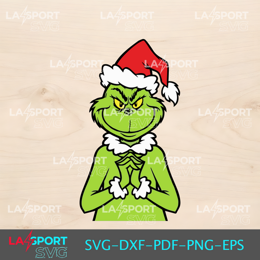 Grinch Santa Portrait SVG - Cricut Ready Digital Download