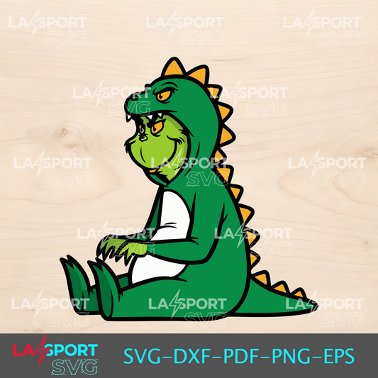 Grinch Dinosaur Costume SVG - Perfect for Cricut crafting and holiday fun!