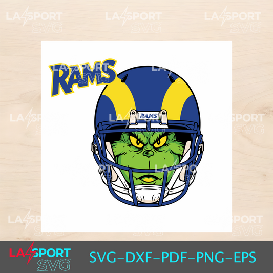 Grinch Rams Helmet SVG - Perfect for Cricut Crafts