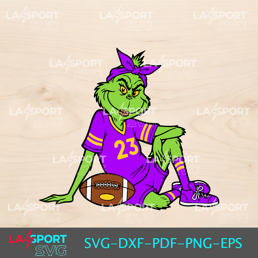 Female Grinch Football Player SVG - Perfect for Cricut crafts